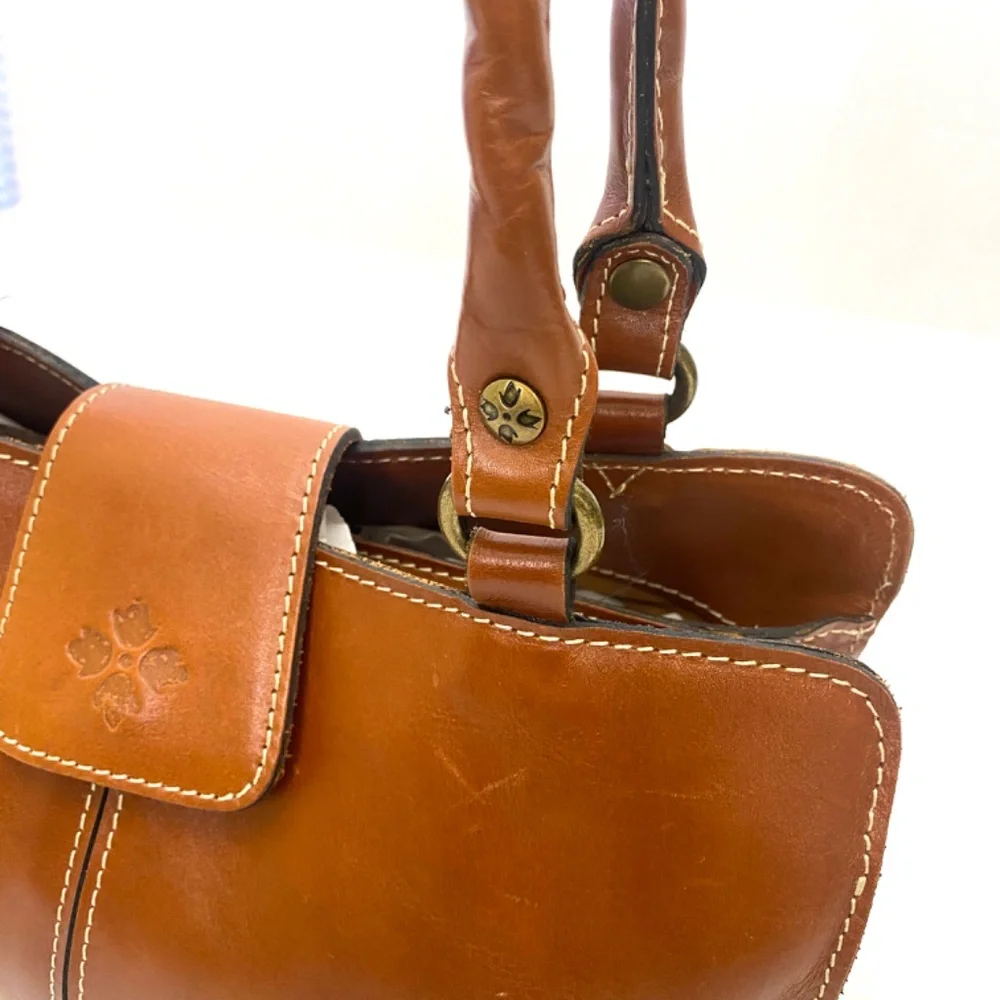 Patricia Nash Tan Rienzo Leather Heritage Collection Satchel